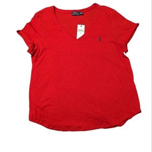 Polo RL Red V Neck Tee Shirt NWT